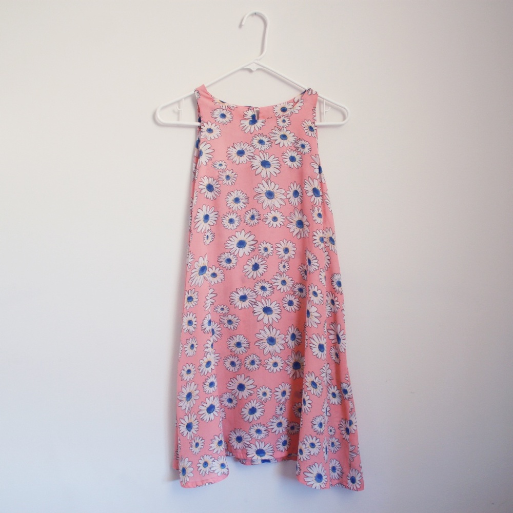 handmade floral trapeze mini dress